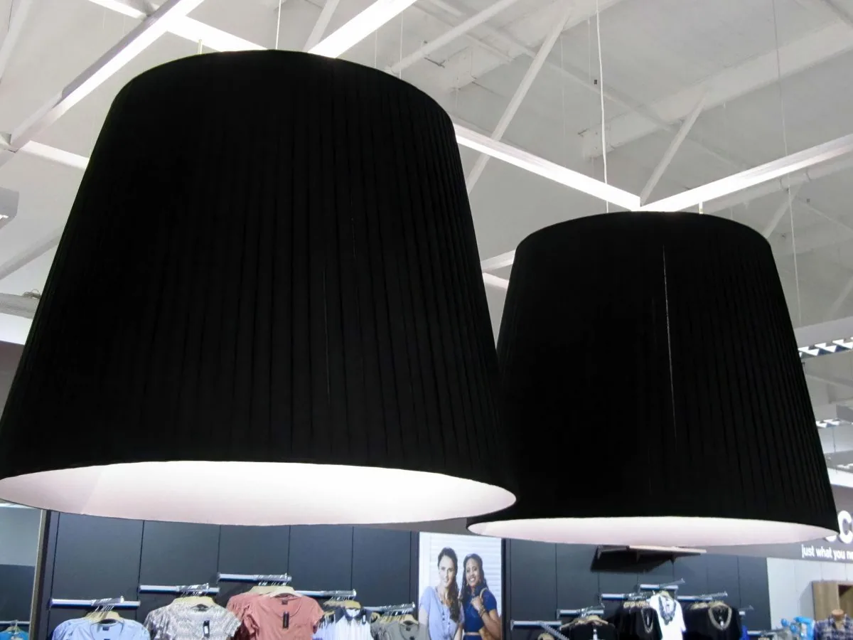 Cone pendants, retail interior